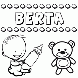 Nome Berta para pintar. Desenhos de todos os nomes para colorir