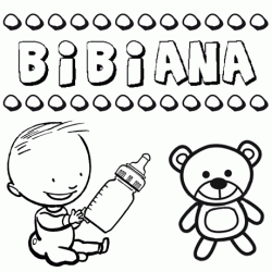 Nome Bibiana para pintar. Desenhos de todos os nomes para colorir
