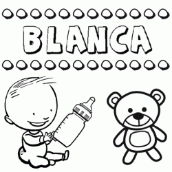 Nome Blanca para pintar. Desenhos de todos os nomes para colorir