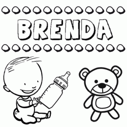 Nome Brenda para pintar. Desenhos de todos os nomes para colorir