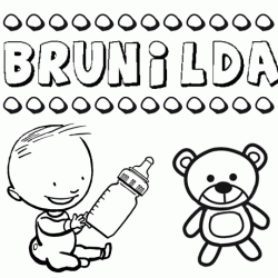 Nome Brunilda para pintar. Desenhos de todos os nomes para colorir