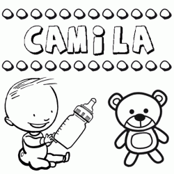 Nome Camila para pintar. Desenhos de todos os nomes para colorir