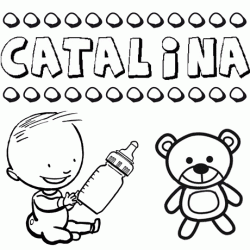 Nome Catalina para pintar. Desenhos de todos os nomes para colorir