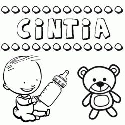 Nome Cintia para pintar. Desenhos de todos os nomes para colorir