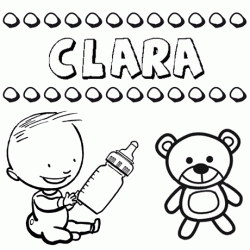 Nome Clara para pintar. Desenhos de todos os nomes para colorir