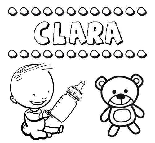 Nome Clara para pintar. Desenhos de todos os nomes para colorir