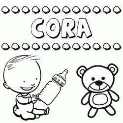 Nome Cora para pintar. Desenhos de todos os nomes para colorir