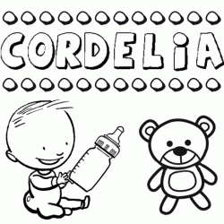 Nome Cordelia para pintar. Desenhos de todos os nomes para colorir