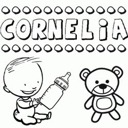 Nome Cornelia para pintar. Desenhos de todos os nomes para colorir