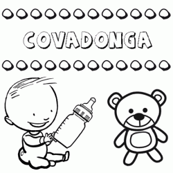 Nome Covadonga para pintar. Desenhos de todos os nomes para colorir