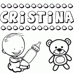 Nome Cristina para pintar. Desenhos de todos os nomes para colorir