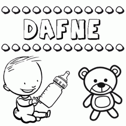 Nome Dafne para pintar. Desenhos de todos os nomes para colorir