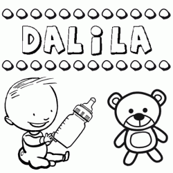 Nome Dalila para pintar. Desenhos de todos os nomes para colorir