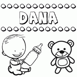 Nome Dana para pintar. Desenhos de todos os nomes para colorir