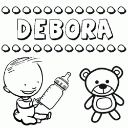 Nome Débora para pintar. Desenhos de todos os nomes para colorir