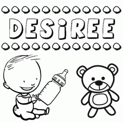 Nome Desirée para pintar. Desenhos de todos os nomes para colorir