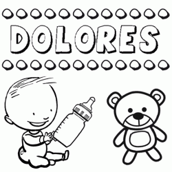Nome Dolores para pintar. Desenhos de todos os nomes para colorir