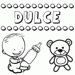 Nome Dulce para pintar. Desenhos de todos os nomes para colorir