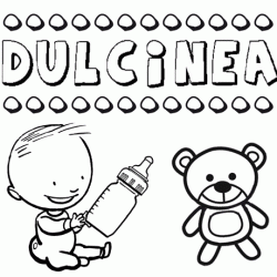 Nome Dulcinea para pintar. Desenhos de todos os nomes para colorir
