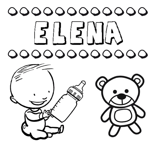 Nome Elena para pintar. Desenhos de todos os nomes para colorir
