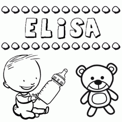 Nome Elisa para pintar. Desenhos de todos os nomes para colorir