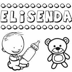 Nome Elisenda para pintar. Desenhos de todos os nomes para colorir