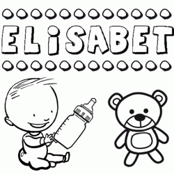Nome Elisabet para pintar. Desenhos de todos os nomes para colorir