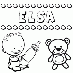 Nome Elsa para pintar. Desenhos de todos os nomes para colorir
