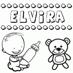 Nome Elvira para pintar. Desenhos de todos os nomes para colorir