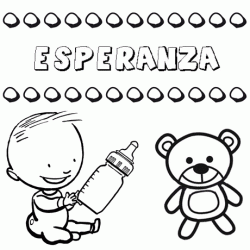 Nome Esperanza para pintar. Desenhos de todos os nomes para colorir