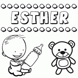 Nome Esther para pintar. Desenhos de todos os nomes para colorir