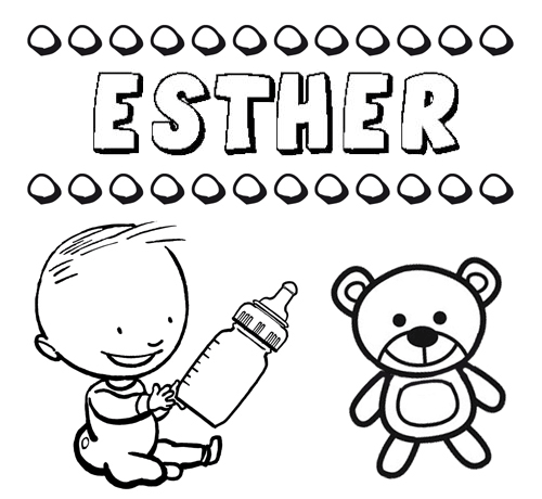 Nome Esther para pintar. Desenhos de todos os nomes para colorir