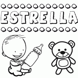 Nome Estrella para pintar. Desenhos de todos os nomes para colorir