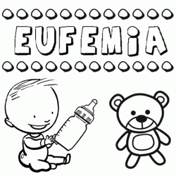 Nome Eufemia para pintar. Desenhos de todos os nomes para colorir