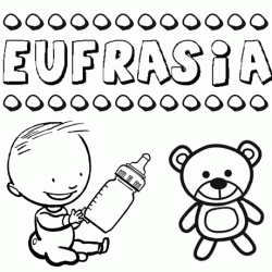 Nome Eufrasia para pintar. Desenhos de todos os nomes para colorir