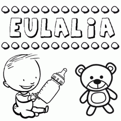 Nome Eulalia para pintar. Desenhos de todos os nomes para colorir