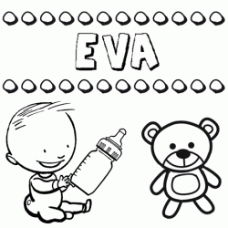 Nome Eva para pintar. Desenhos de todos os nomes para colorir