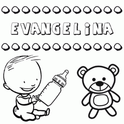 Nome Evangelina para pintar. Desenhos de todos os nomes para colorir