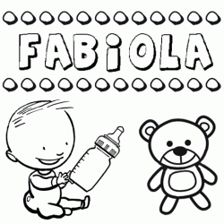 Nome Fabiola para pintar. Desenhos de todos os nomes para colorir