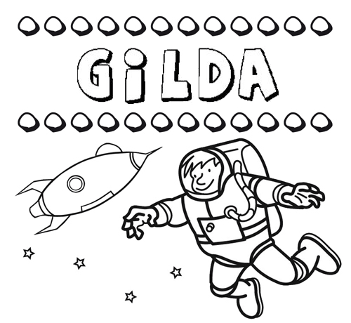 Nome Gilda para pintar. Desenhos de todos os nomes para colorir