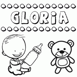Nome Gloria para pintar. Desenhos de todos os nomes para colorir
