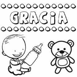 Nome Gracia para pintar. Desenhos de todos os nomes para colorir