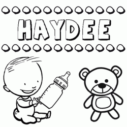 Nome Haydée para pintar. Desenhos de todos os nomes para colorir