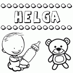 Nome Helga para pintar. Desenhos de todos os nomes para colorir