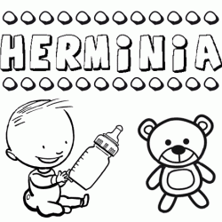 Nome Herminia para pintar. Desenhos de todos os nomes para colorir