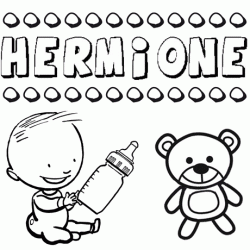 Nome Hermione para pintar. Desenhos de todos os nomes para colorir