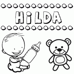 Nome Hilda para pintar. Desenhos de todos os nomes para colorir