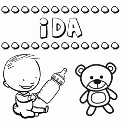 Nome Ida para pintar. Desenhos de todos os nomes para colorir