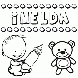 Nome Imelda para pintar. Desenhos de todos os nomes para colorir