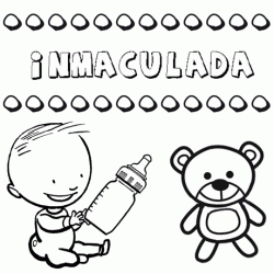 Nome Inmaculada para pintar. Desenhos de todos os nomes para colorir